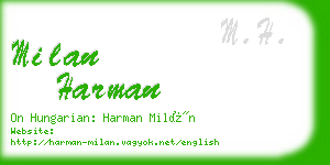 milan harman business card